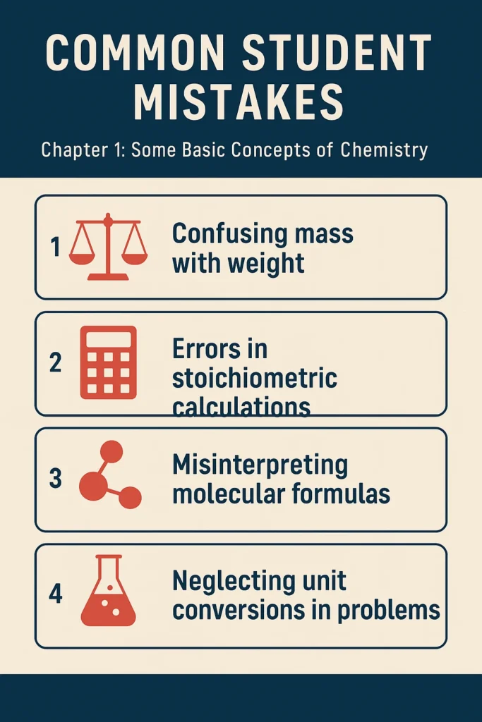 common student mistakes in some basic concepts of chemistry